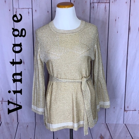 Vintage Joyce Gold Glitter Sweater - Picture 1 of 7